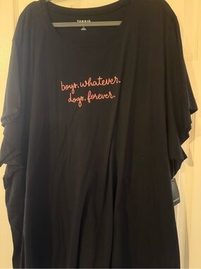 Torrid Classic Heritage Jersey Crew Tee boys whatever, dogs forever size 6